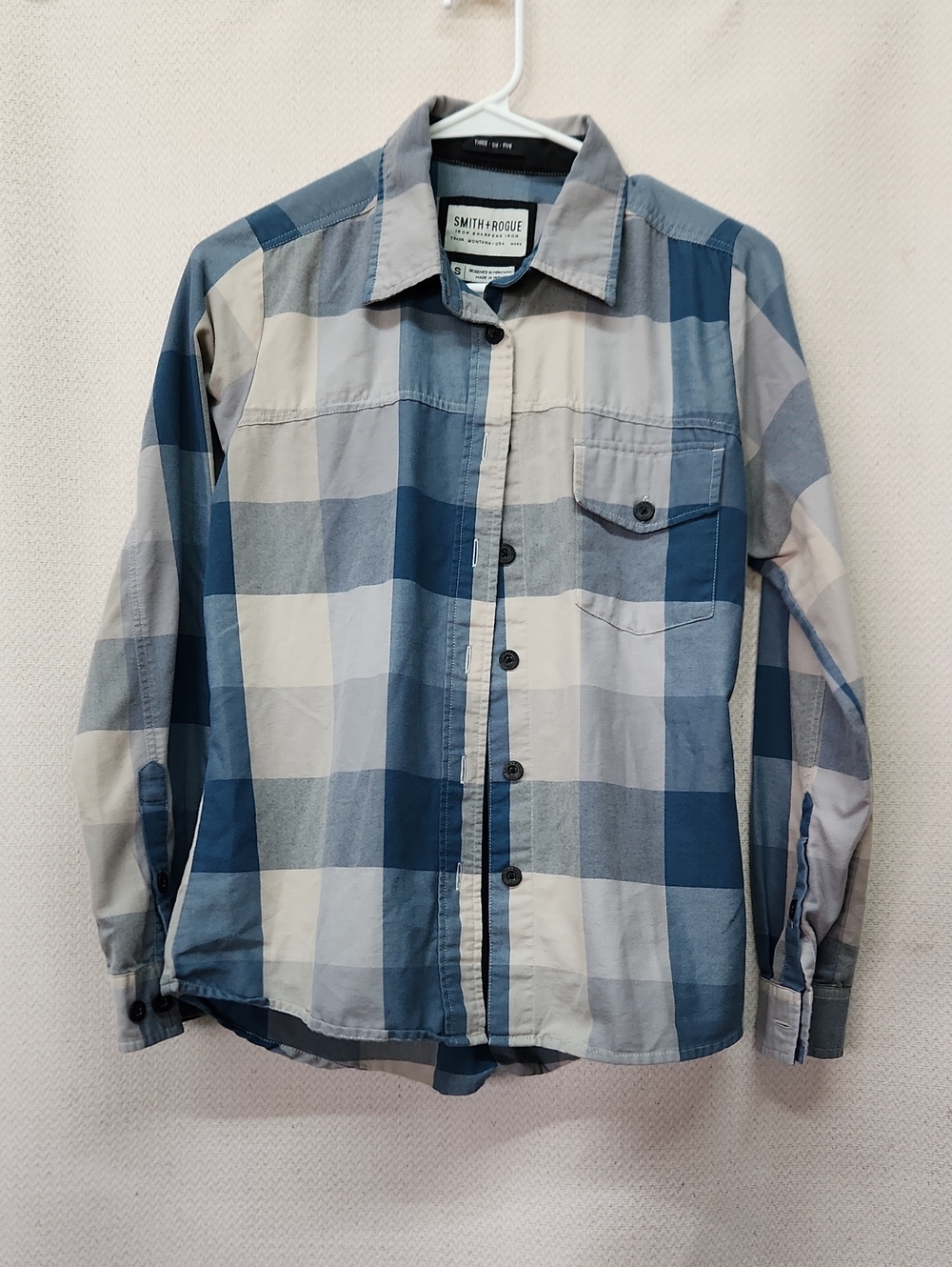 Women's Blue Plaid Button-Down Shirt
